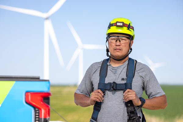 technician at wind farm