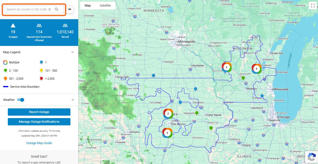 outage map screenshot