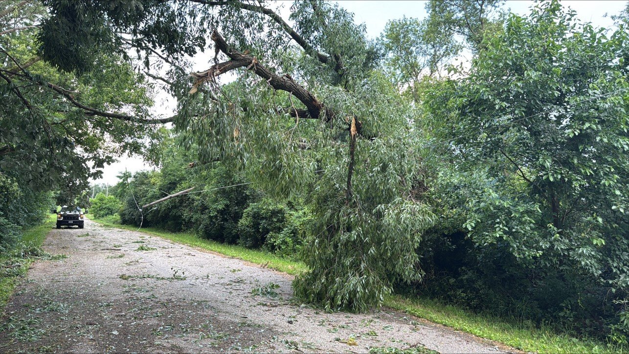 Broken poles in Lake Geneva area
