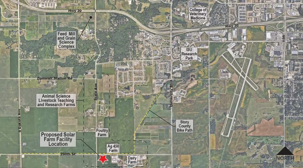 Map of ISU solar farm location