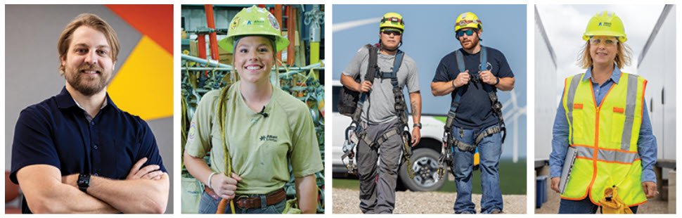 collage of Alliant Energy employee photos