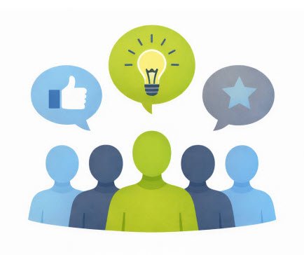 graphic of people providing feedback