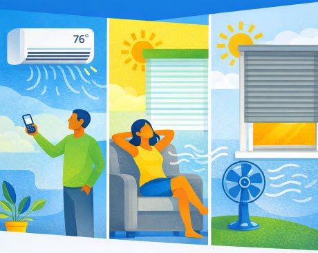 graphic of people making smart energy choices