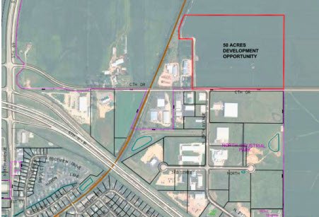 aerial map of Monroe North Industrial Park