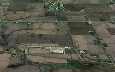 Aerial view of industrial park