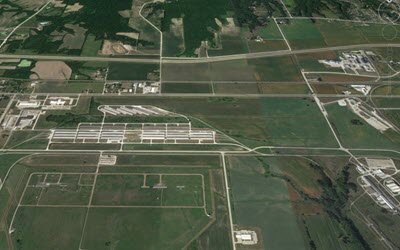 Aerial view of industrial park