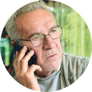 man on phone