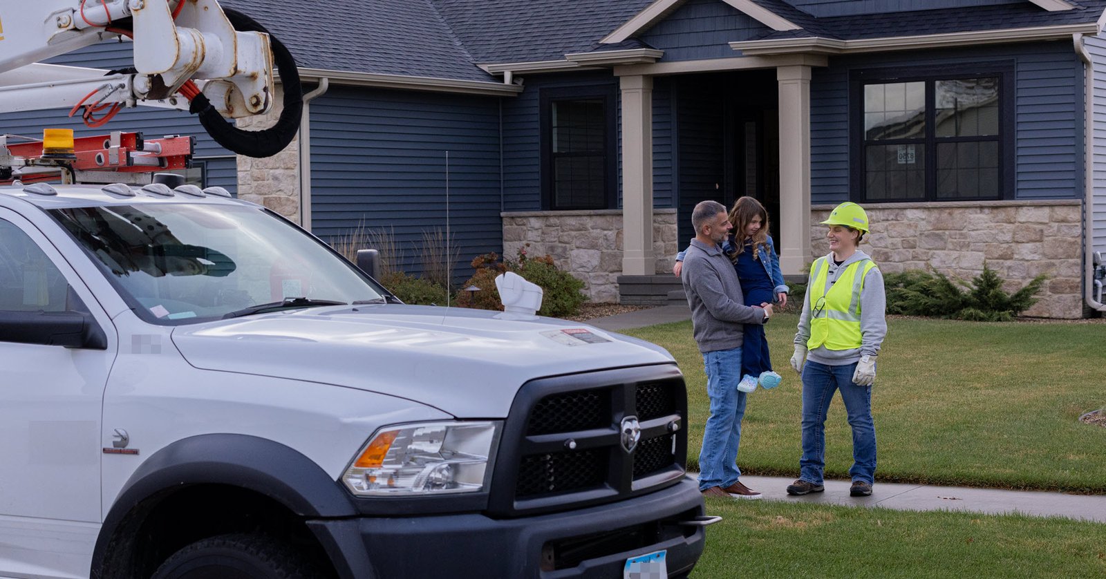 employee at a customer's house